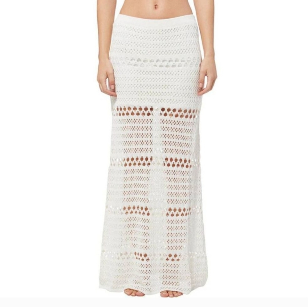 Roxy Chic Off White Crochet Maxi Skirt